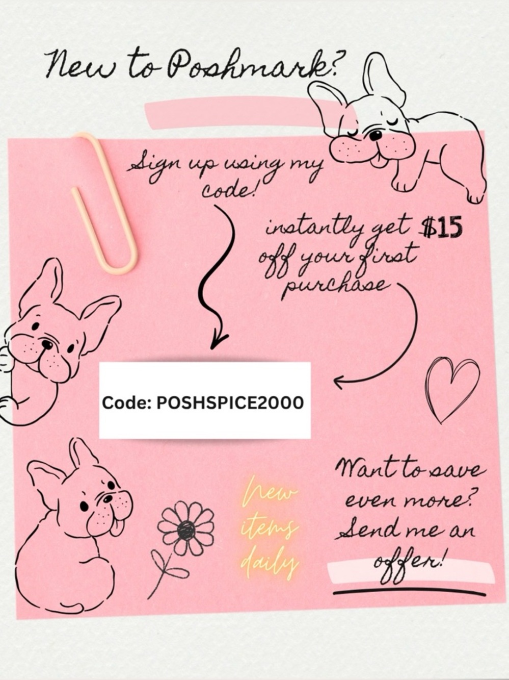 New to Poshmark? Get $15 off with my code!